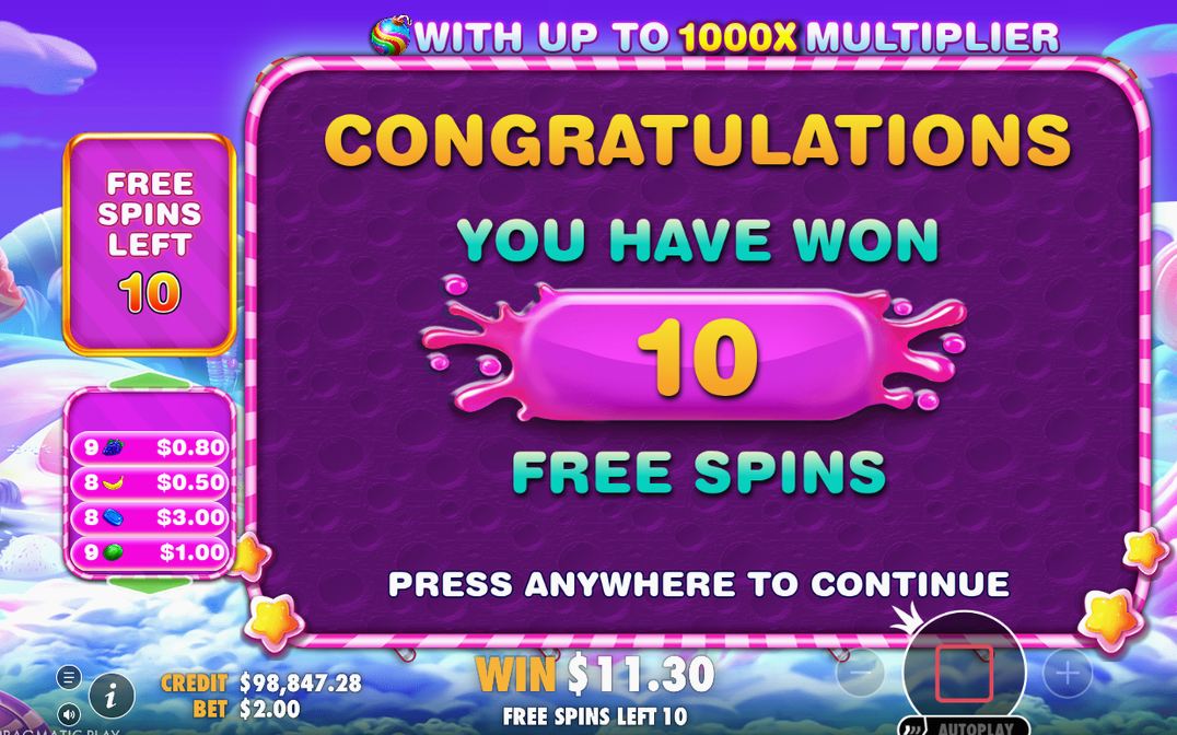 Free spins-läget med multiplikatorbomber på rullarna